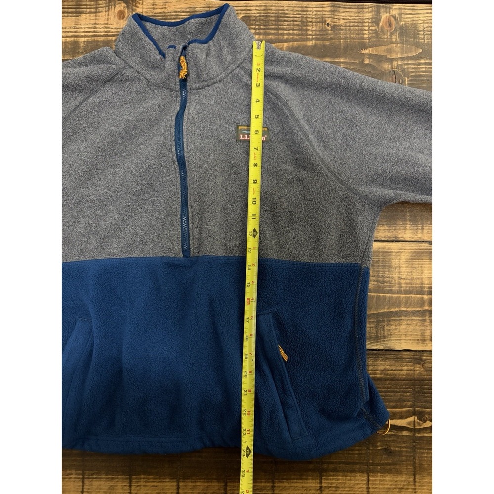L.L.Bean Mountain Classic Fleece Quarter Zip Pullover Gray Blue Men’s Large - Picture 8 of 9